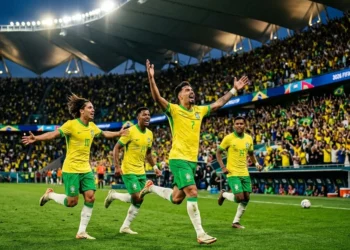 top 10 jogadores selecao brasileira copa mundo 2026 - Seleção Brasileira na Copa do Mundo 2026 - jogadores em campo com uniforme amarelo e verde