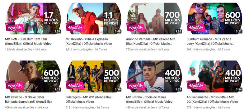videos populares Canal KondZilla Brasil